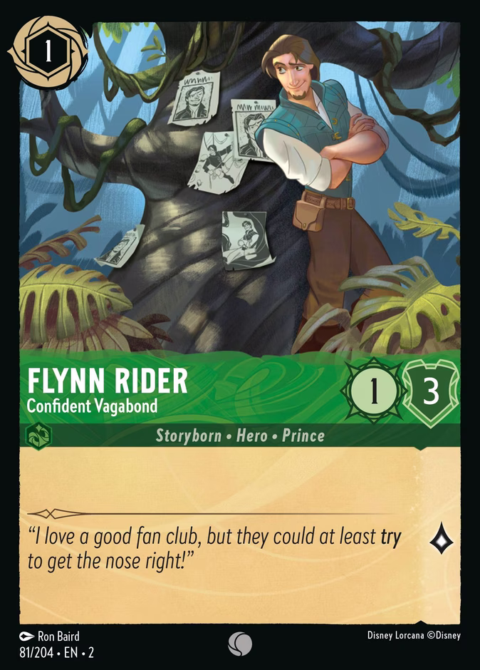 Flynn Rider - Confident Vagabond 2-81 Lorcana card