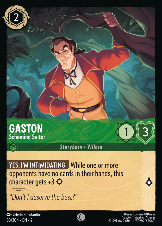 Gaston - Scheming Suitor 2-83 Lorcana card