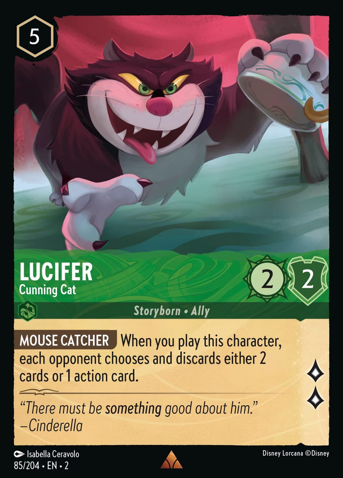 Lucifer - Cunning Cat 2-85 Lorcana card