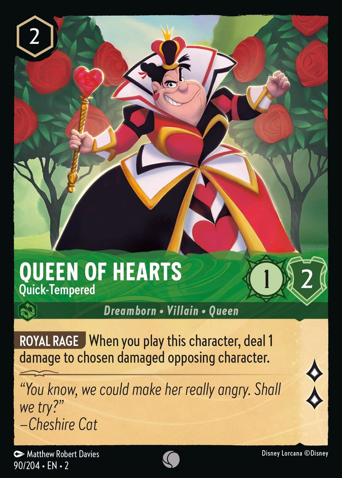 Queen of Hearts - Quick-Tempered 2-90 Lorcana card