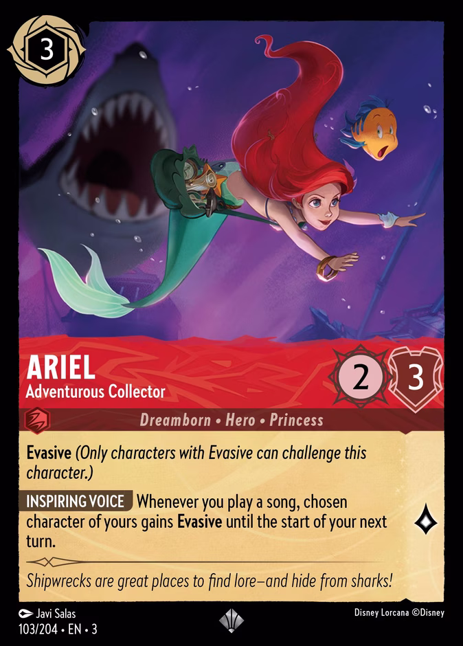 Ariel - Adventurous Collector 3-103 Lorcana card