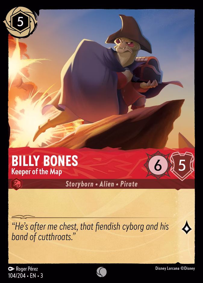 Billy Bones - Keeper of the Map 3-104 Lorcana card