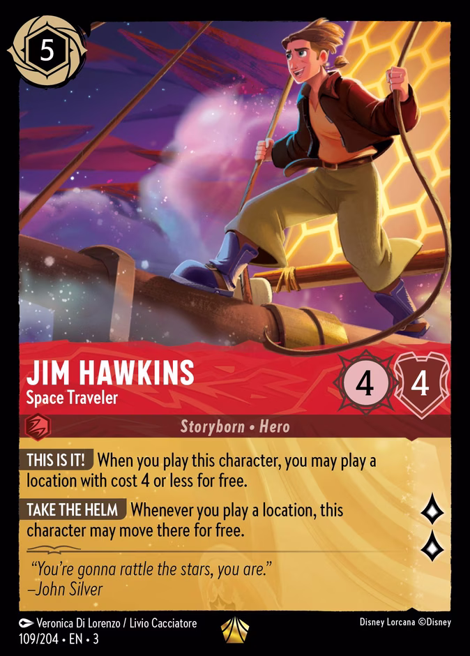 Jim Hawkins - Space Traveler 3-109 Lorcana card