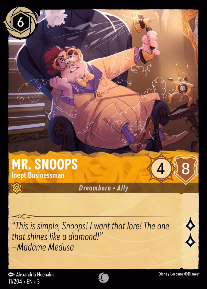 Mr. Snoops - Inept Businessman 3-11 Lorcana card