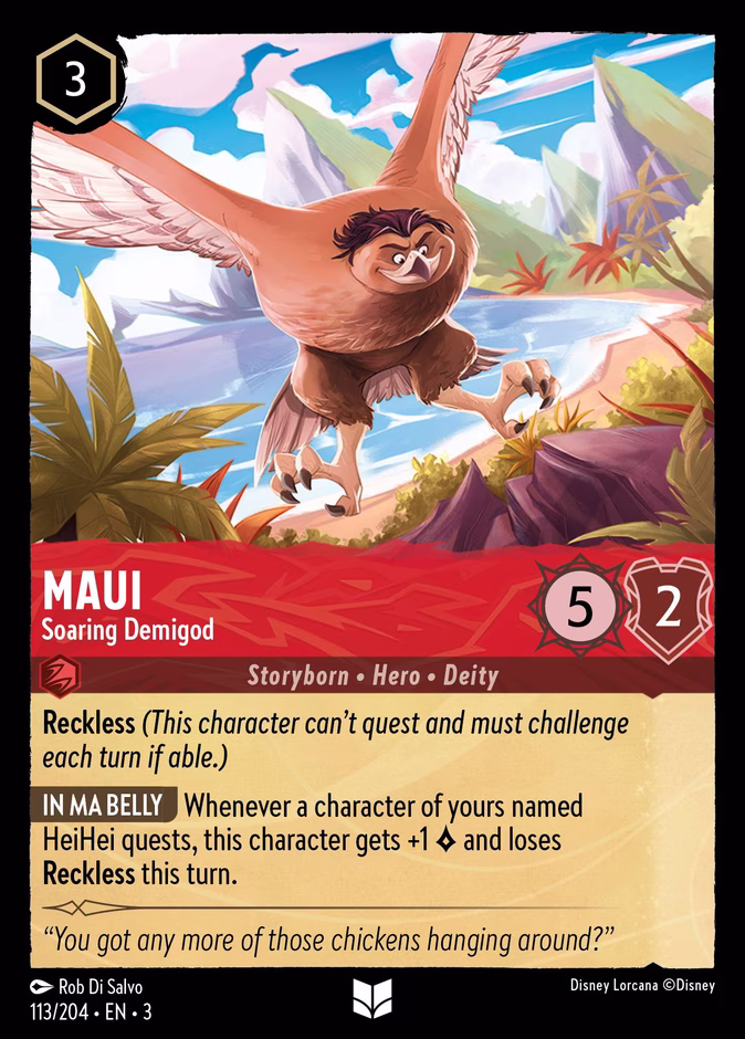 Maui - Soaring Demigod 3-113 Lorcana card