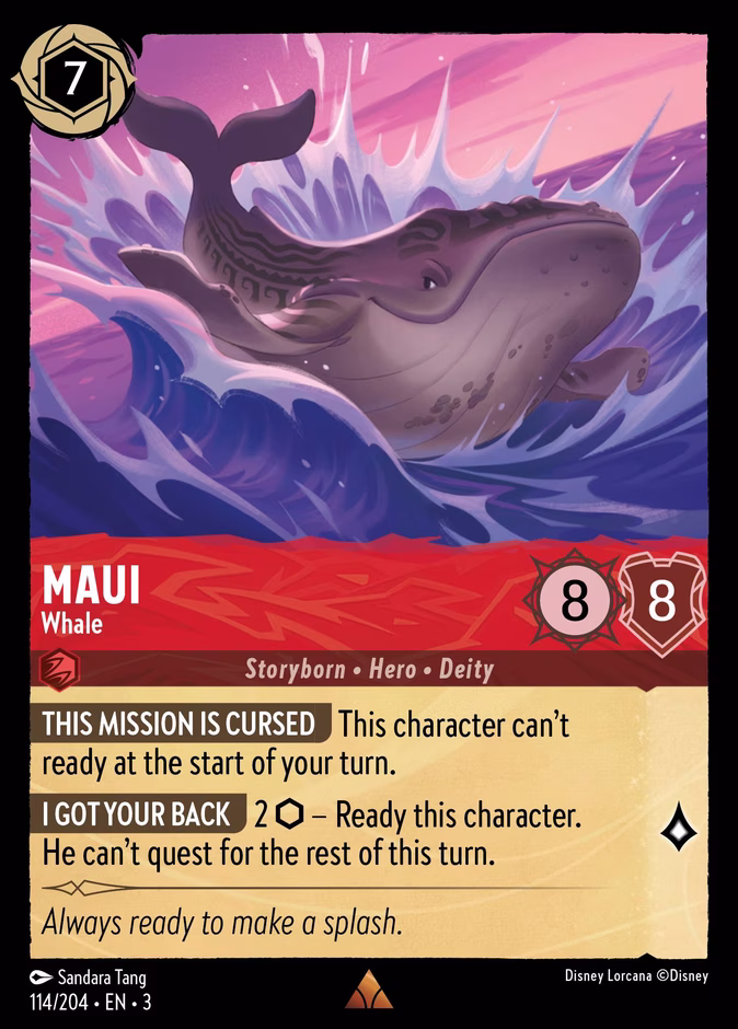 Maui - Whale 3-114 Lorcana card