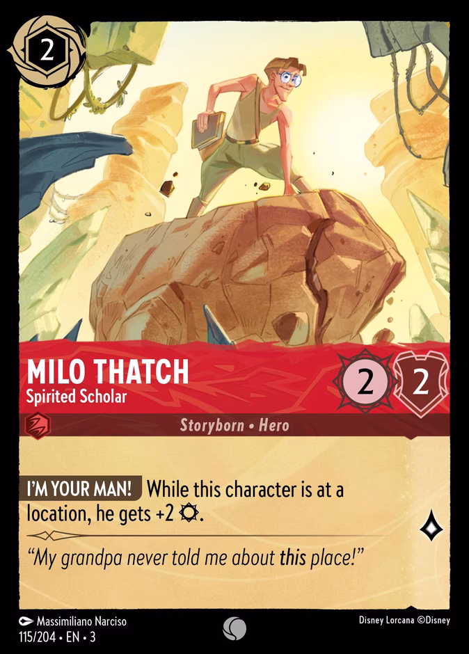Milo Thatch - Spirited Scholar 3-115 Lorcana card