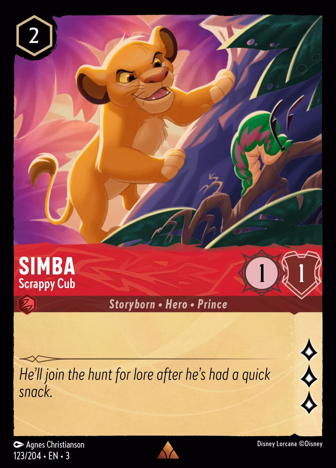 Simba - Scrappy Cub 3-123 Lorcana card