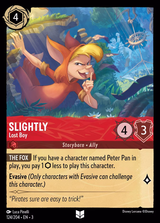 Slightly - Lost Boy 3-124 Lorcana card