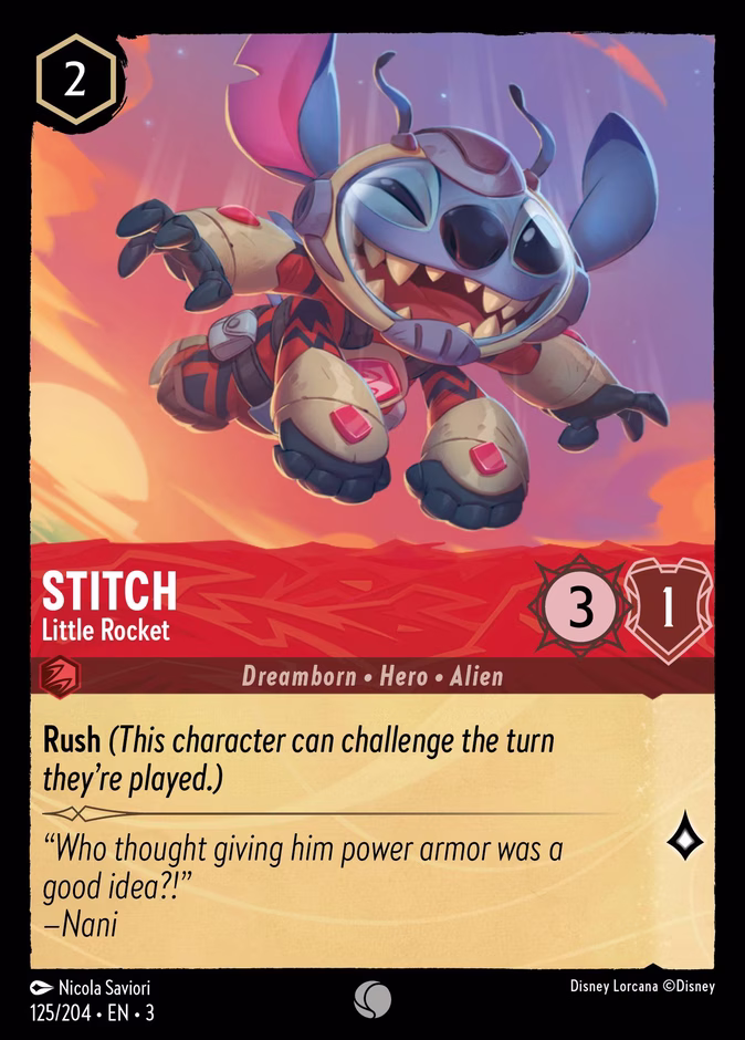 Stitch - Little Rocket 3-125 Lorcana card