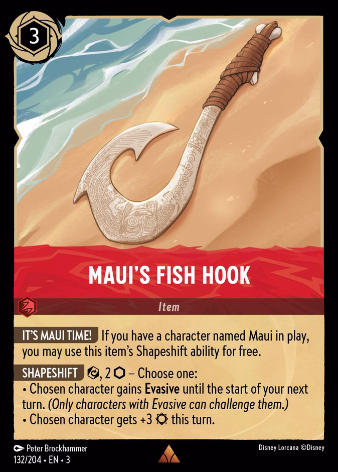 Maui's Fish Hook 3-132 Lorcana card