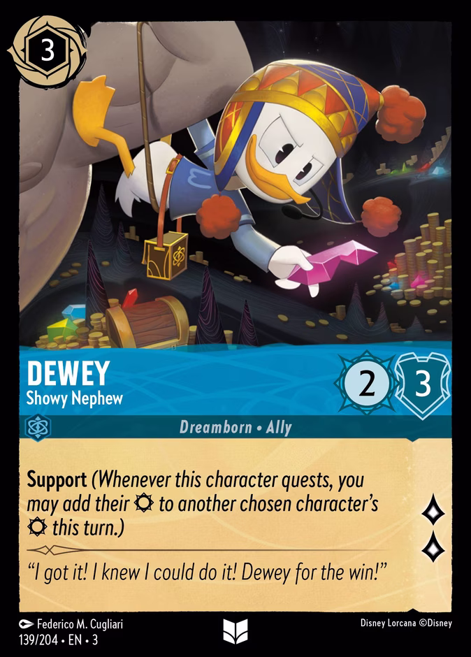 Dewey - Showy Nephew 3-139 Lorcana card