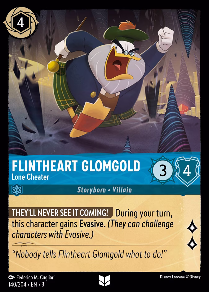 Flintheart Glomgold - Lone Cheater 3-140 Lorcana card