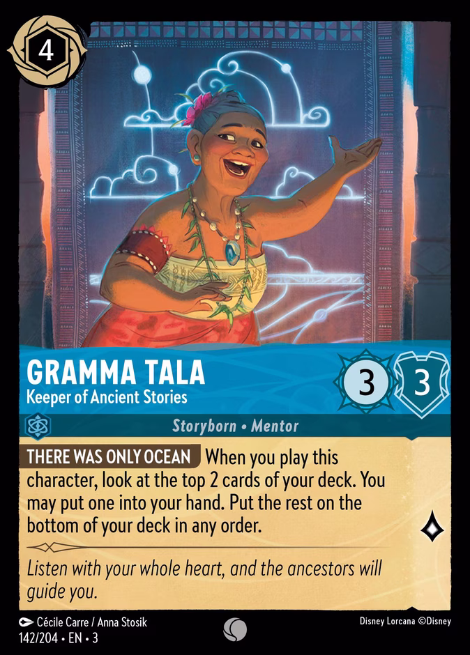 Gramma Tala - Keeper of Ancient Stories 3-142 Lorcana card