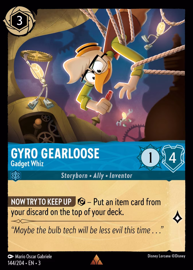 Gyro Gearloose - Gadget Whiz 3-144 Lorcana card