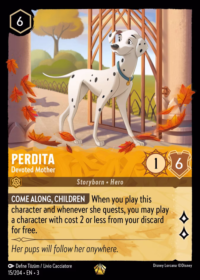 Perdita - Devoted Mother 3-15 Lorcana card