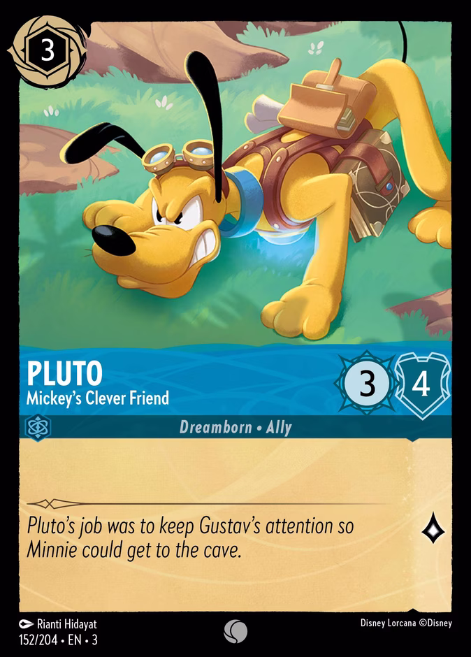 Pluto - Mickey's Clever Friend 3-152 Lorcana card