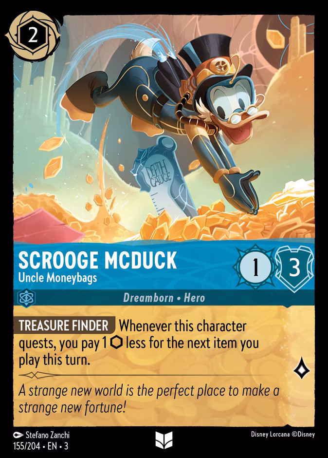 Scrooge McDuck - Uncle Moneybags 3-155 Lorcana card
