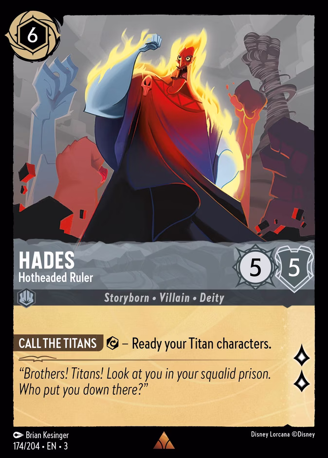 Hades - Hotheaded Ruler 3-174 Lorcana card
