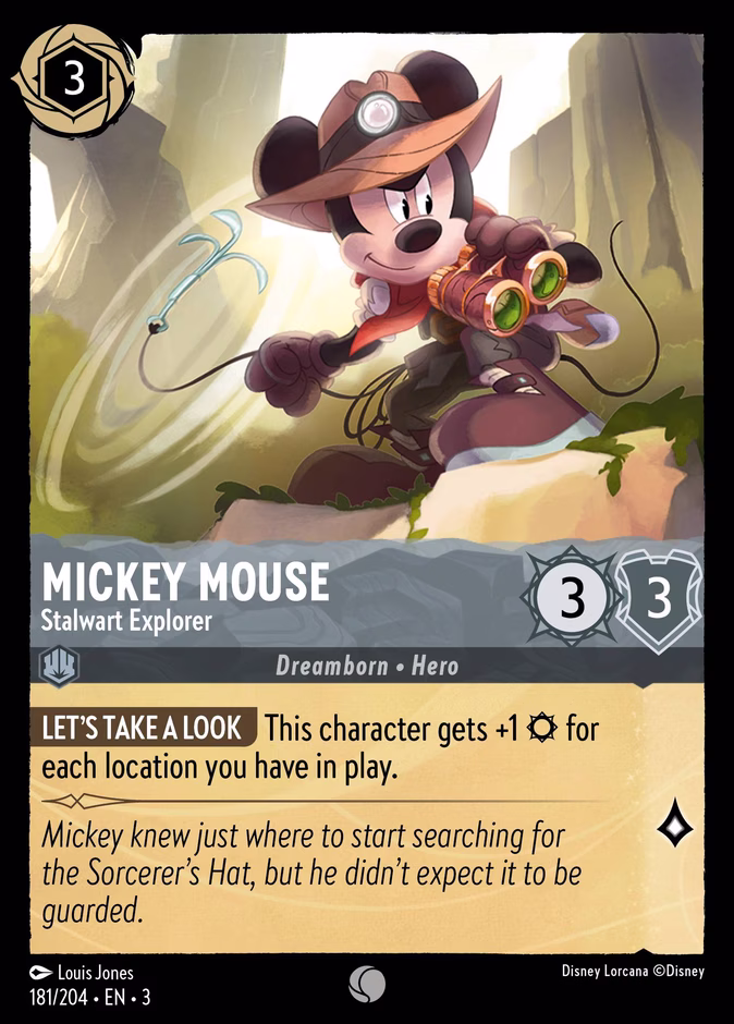 Mickey Mouse - Stalwart Explorer 3-181 Lorcana card