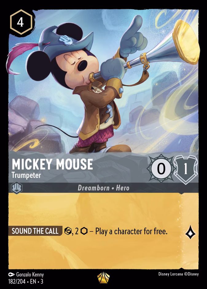 Mickey Mouse - Trumpeter 3-182 Lorcana card