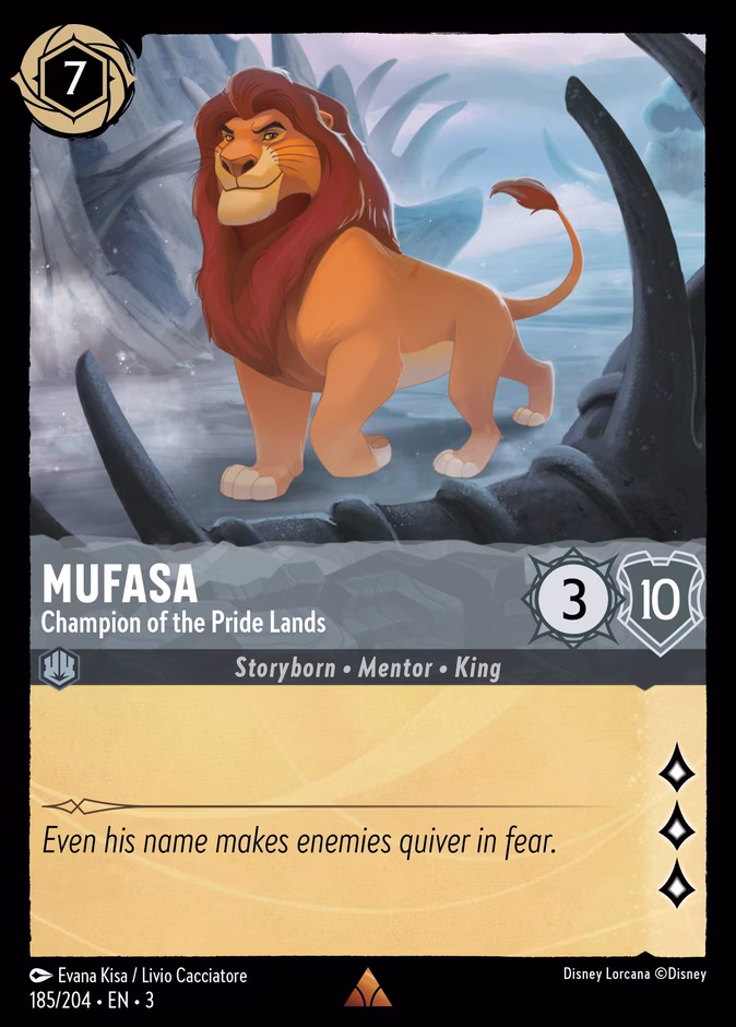 Mufasa - Champion of the Pride Lands 3-185 Lorcana card
