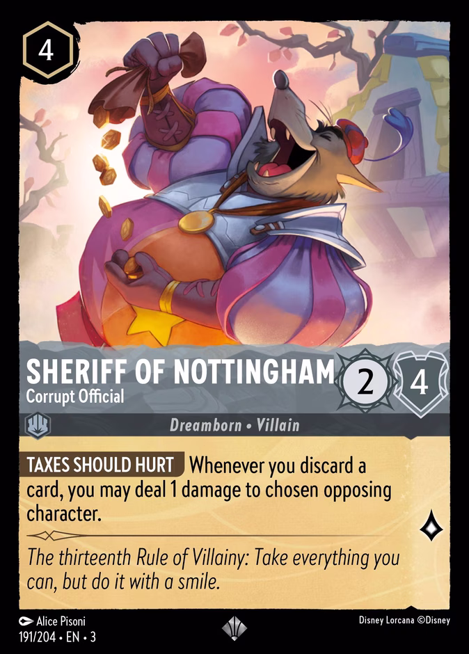 Sheriff of Nottingham - Corrupt Official 3-191 Lorcana card