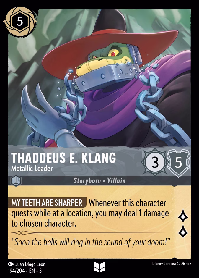 Thaddeus E. Klang - Metallic Leader 3-194 Lorcana card