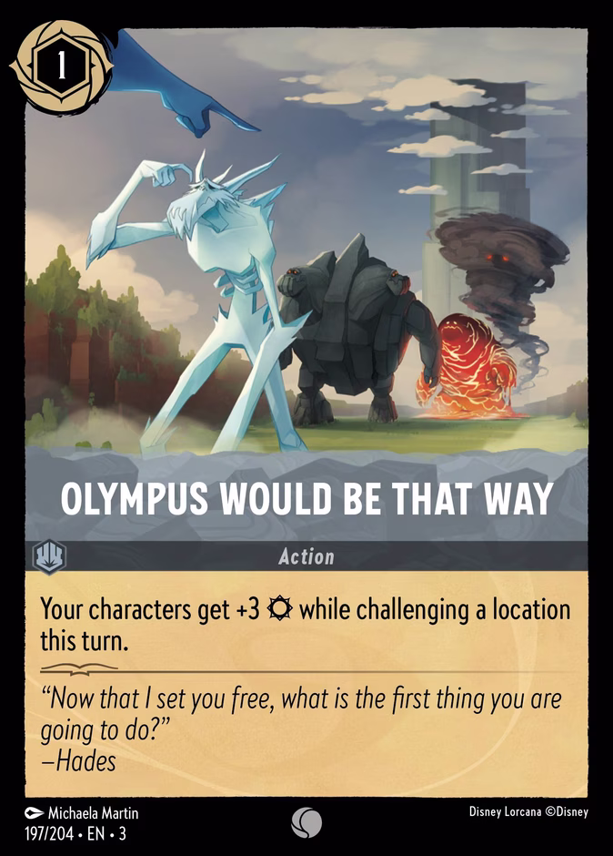 Olympus Would Be That Way 3-197 Lorcana card