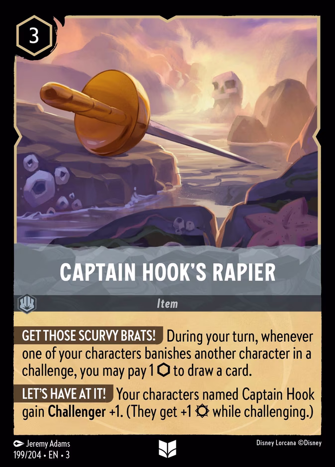 Captain Hook's Rapier 3-199 Lorcana card