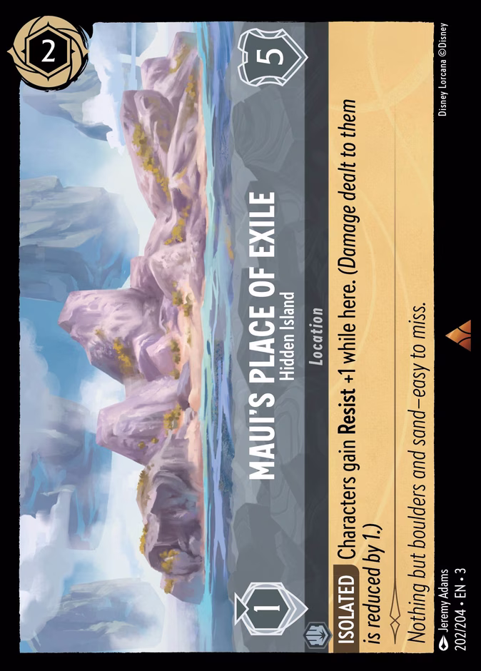 Maui's Place of Exile - Hidden Island 3-202 Lorcana card