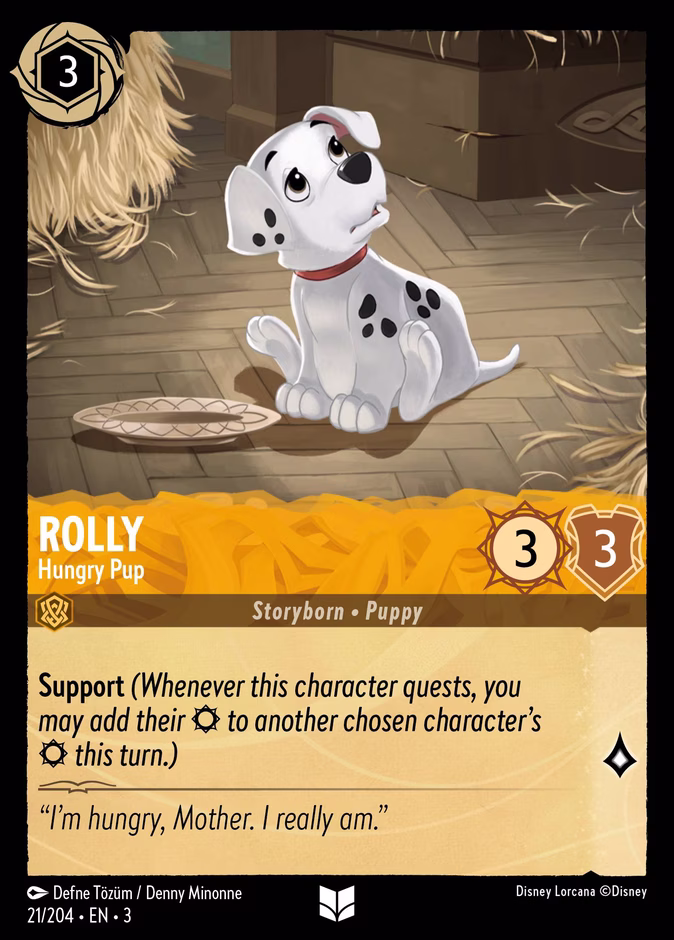Rolly - Hungry Pup 3-21 Lorcana card