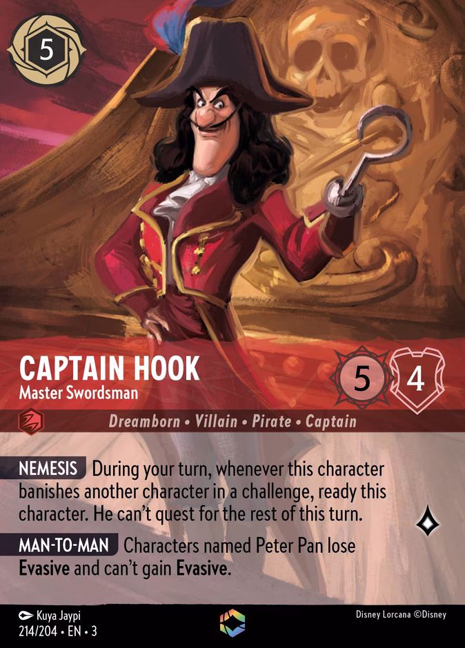 Captain Hook - Master Swordsman 3-214 Lorcana card