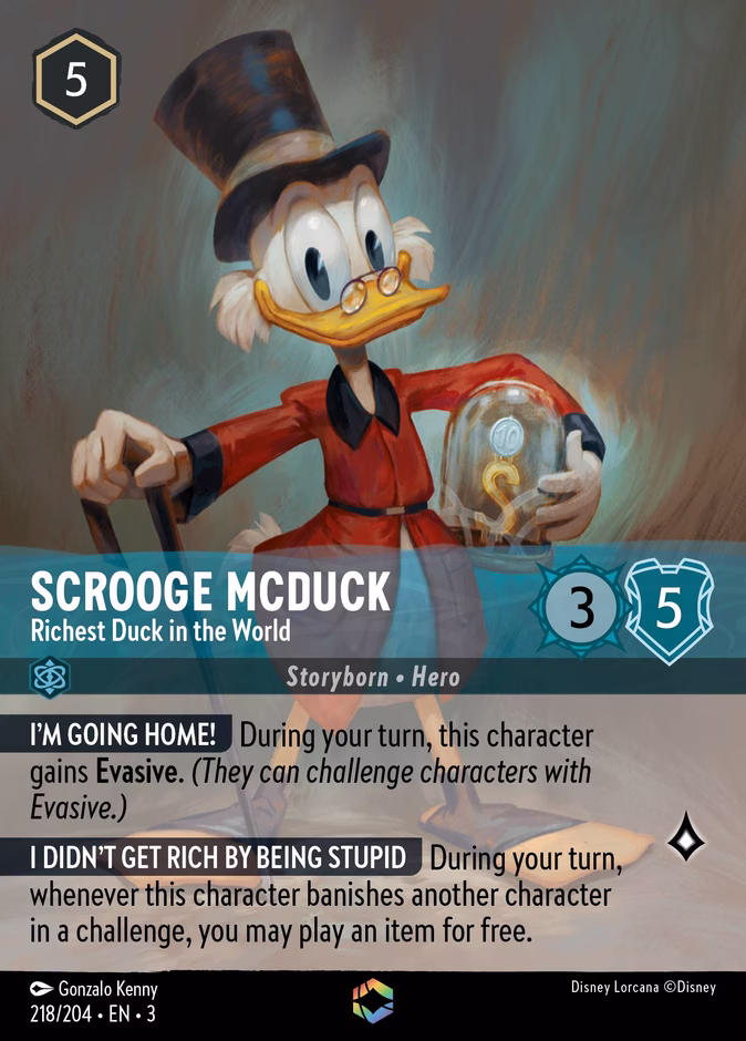 Scrooge McDuck - Richest Duck in the World 3-218 Lorcana card