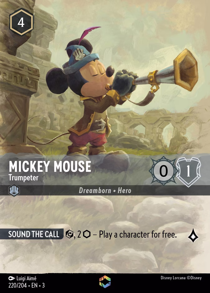Mickey Mouse - Trumpeter 3-220 Lorcana card