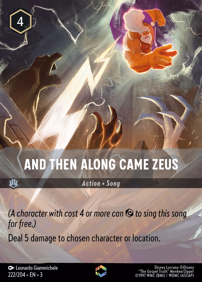 And Then Along Came Zeus 3-222 Lorcana card
