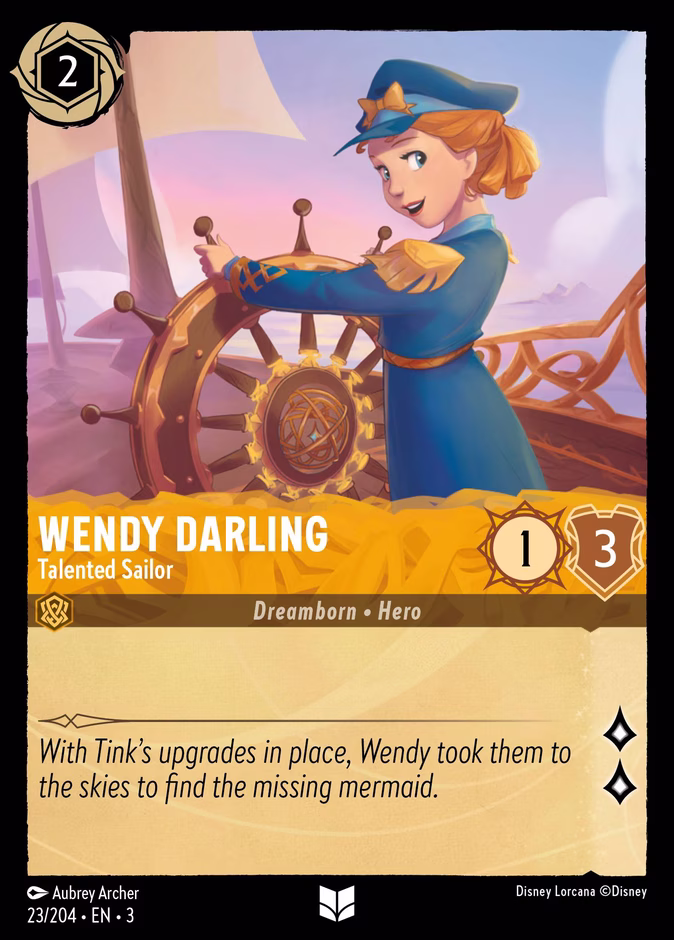 Wendy Darling - Talented Sailor 3-23 Lorcana card
