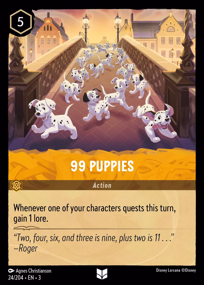 99 Puppies 3-24 Lorcana card