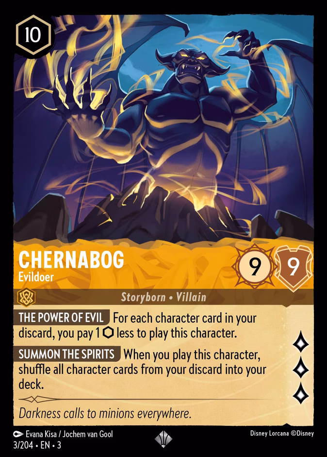 Chernabog - Evildoer 3-3 Lorcana card