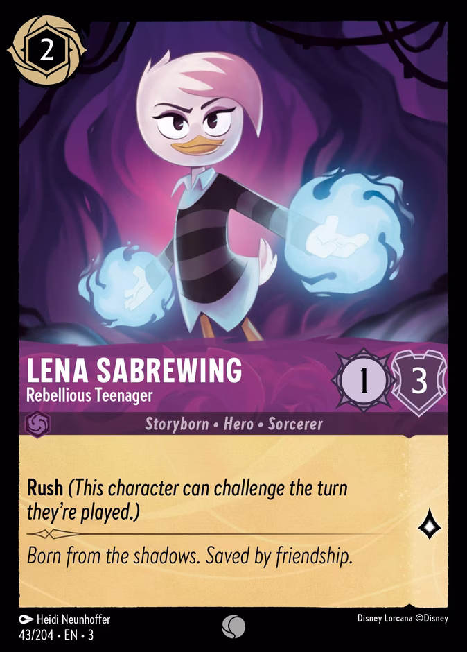 Lena Sabrewing - Rebellious Teenager 3-43 Lorcana card