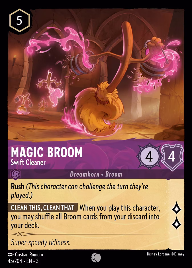 Magic Broom - Swift Cleaner 3-45 Lorcana card