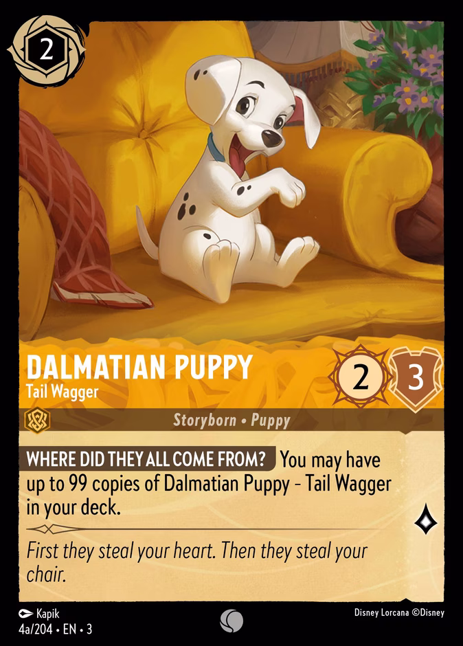 Dalmatian Puppy - Tail Wagger 3-4a Lorcana card