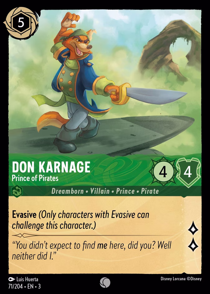 Don Karnage - Prince of Pirates 3-71 Lorcana card