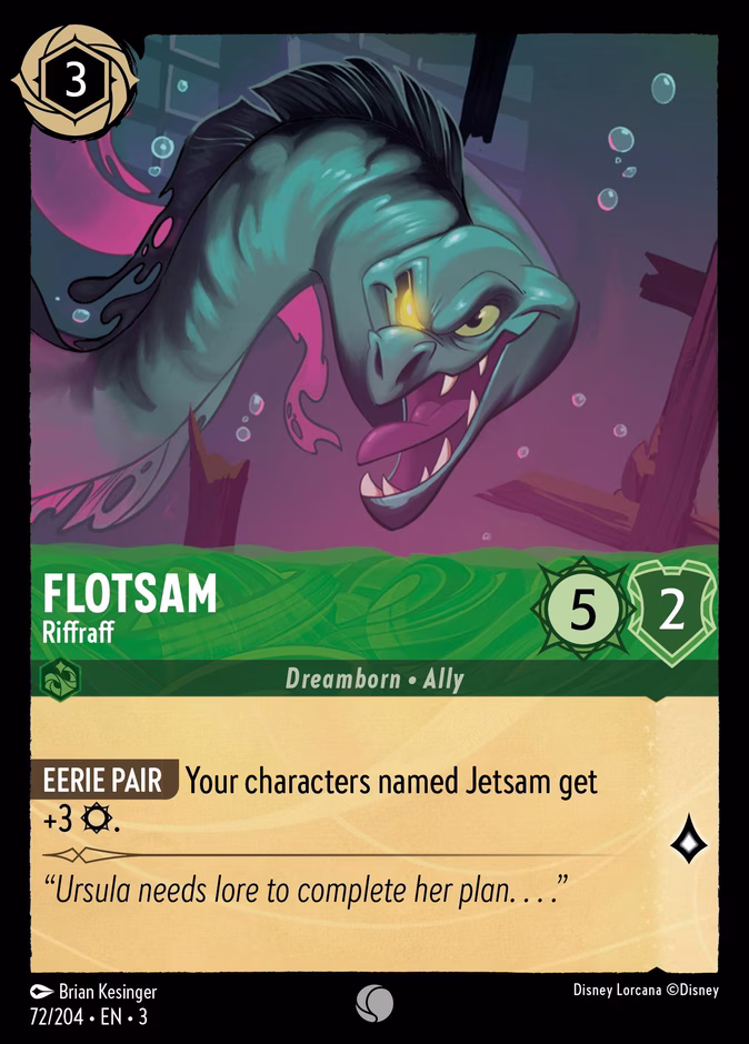 Flotsam - Riffraff 3-72 Lorcana card