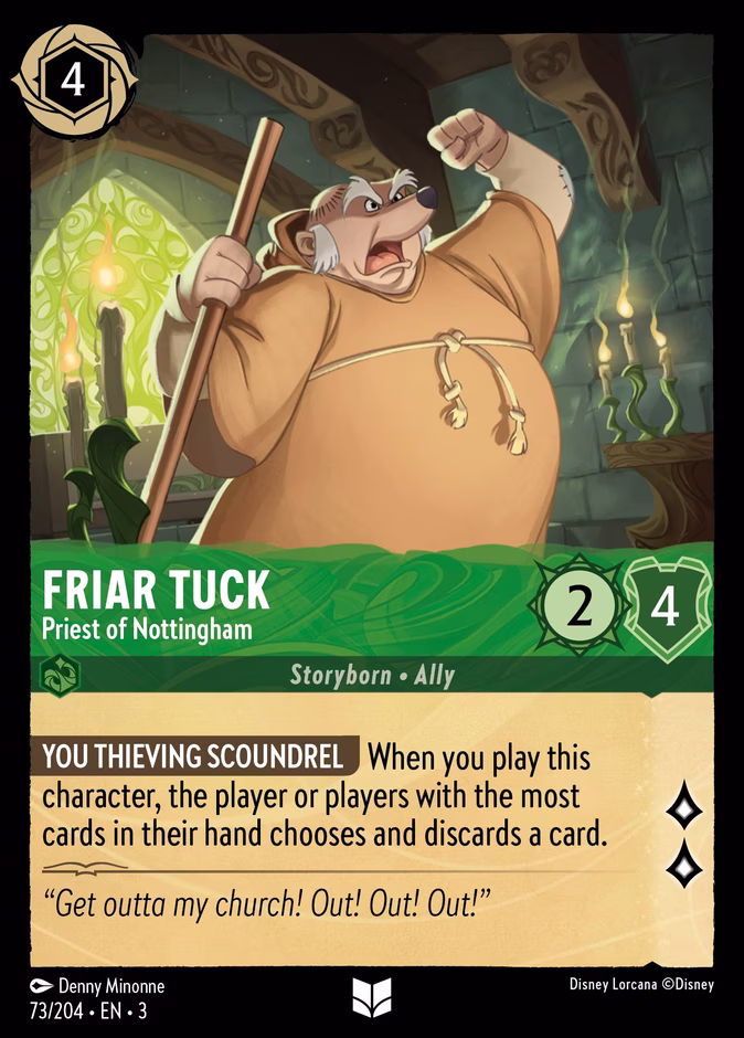 Friar Tuck - Priest of Nottingham 3-73 Lorcana card