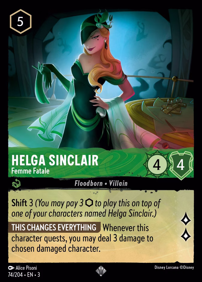 Helga Sinclair - Femme Fatale 3-74 Lorcana card