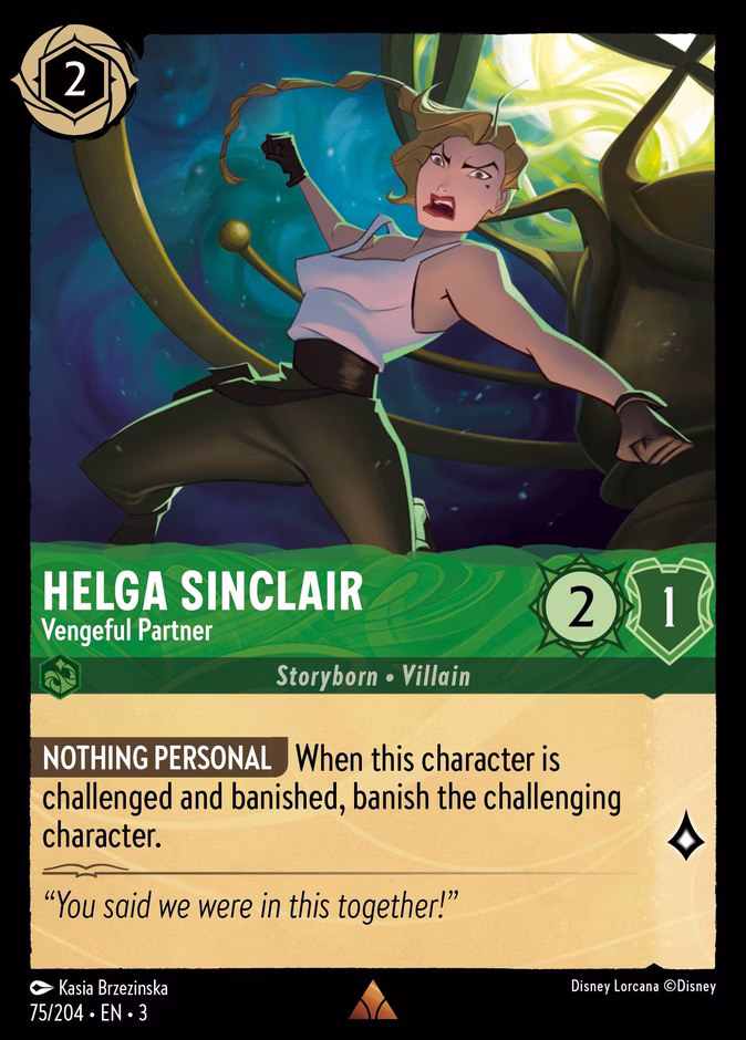 Helga Sinclair - Vengeful Partner 3-75 Lorcana card