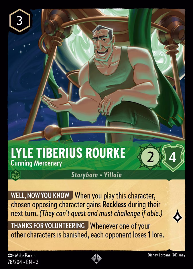 Lyle Tiberius Rourke - Cunning Mercenary 3-78 Lorcana card