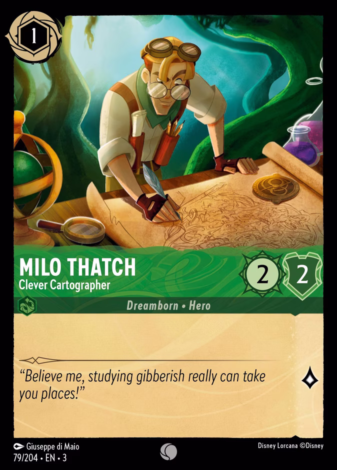 Milo Thatch - Clever Cartographer 3-79 Lorcana card