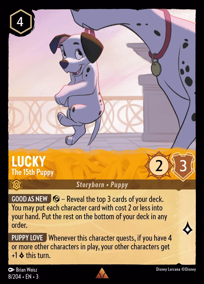 Lucky - The 15th Puppy 3-8 Lorcana card